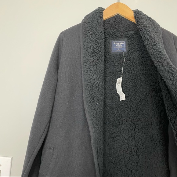 NWT Abercrombie & Fitch Sherpa Sweater Jacket - Picture 4 of 10